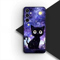 Cartoon Cat Meow Wallpaper for Motorola Moto G86 G57 G67 G24 G15 G54 Power G13 G14 G34 G35 G45 G60 G53 G55 G64 G75 G72 Case Motorola Moto G55 blue