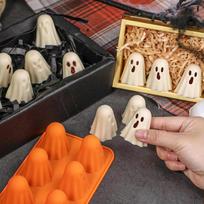 Halloween Ghost Mold Multifunctional Ice Cube Jelly Chocolate Candle Soap Diy Baking Kitchen Gadget one size beige