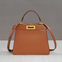 Odinė kačiuko rankinė: Universalus, daugiasluoksnis akordeono rankinukas pavasariui/vasarai - didelės talpos, patogus važinėjimui, nešiojamas ant peties ir kaip crossbody brown