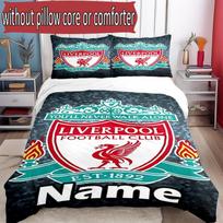 3pcs Duvet Cover Set (1*Duvet Cover + 2*Pillowcase, Without Core), Custom Name Liverpool F.C Pattern Bedding Set, Home Bedroom Decor Gift 135cmx200cm