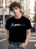 Arch Linux T-shirt - Official Linux Distribution Graphic Tee M gray