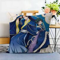 The Apothecary Diaries Anime Cushion Cover Polyester Sofa Cushions Decorative Throw Pillows Home Decoration Pillowcover 12x12Inch blue