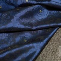 100x150cm Small Golden Osmanthus Lotus Flower Brocade Fabric High End Jacquard Fabric for Cheongsam Horse Face Skirt DIY Sewing 100x150cm blue