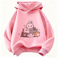 kawaii Meme Katė Vaikų Hoody Megztinis Su Gobtuvu Mielas Harajuku Hoody Berniukams Mergaitėms Ruduo Žiema Laisvalaikio Hoody 110 white