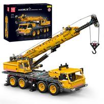 Mold King 17058 technologinis automobilinis kranas konstruktorius 997 dalys MOC sunkusis kranas technologiniai konstruktoriai kranų griebtuvas ekspozicinis modelis yellow