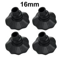 4 vnt. reguliuojami kempingo kėdės pėdų padėkliukai, atsparūs dilimui, kempingo taburetės kojelių dangteliai, žvejybos kėdė 4PCS-16mm black