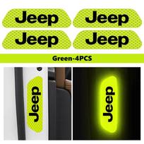 4pcs Car Door Stickers Reflective Safety Opening Warning Sticker For Jeep Grand Cherokee Wrangler JK Renegade Gladiator Compass