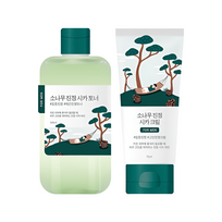Round Lab For Men Pine Calming  Cica Set - rinkinys vyrams: veido prausiklis 40 ml,  veido kremas 75 ml, tonikas 200 ml