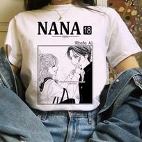 Anime Nana Marškinėliai Moterims Japoniško 2000-ųjų Stiliaus Y2k Marškinėliai Harajuku Mada Atsitiktinis Trumpomis Rankovėmis Viršus Kawaii Grafiniai Marškinėliai S gray