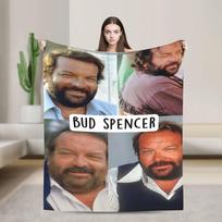 Bud Spencer Nuotraukos Flanelinis pledas Italų Aktorius Minkštas Šiltas Mėtomasis pledas Lauko Kelionėms Biuras Lovatiesė Sofa Lova Dangalas 150cmx200cm black