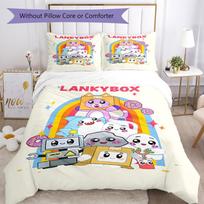 3pcs LankyBox Bedding Set Duvet Cover Closure Includes 1 Duvet Cover & 2 Pillowcases, Soft and Comfortable for All Seasons. 135cmx200cm