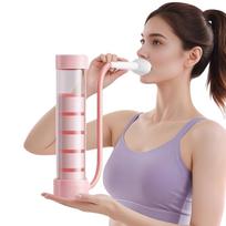 Simxen BREATHING DUMBBELL Lung Exerciser for Deep Breathing & Respiratory Muscle Training | Portable Lung Capacity Trainer for Men & Women | Inspir beige
