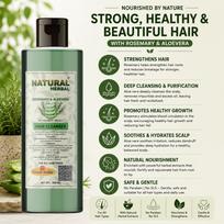 Natural Herbal Khadi Rosemary & Aloevera Hair Cleanser Shampoo, No Paraben, No SLS, For All Hair Types, 200 ml gray