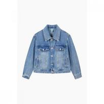 Benetton Standard Denim Jacket Bajpf4611 Indigo/44 gray