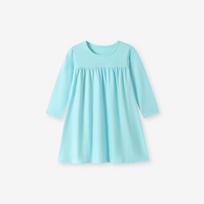 Little Maven European Style Long-Sleeve Girls' Autumn Sleep Dress - Solid Color Skirt 90cm white