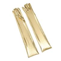 Sexy Metallic Gloves Stretchy Gloves for Concert Costume Christmas Wear beige