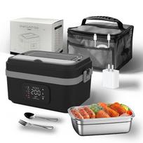 Wireless Heated Bento Box: Large-Capacity, Portable, and Insulated for Students and Office Workers. Australian Standard tamsiai pilka spalva