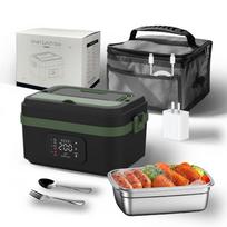 Wireless Heated Bento Box: Large-Capacity, Portable, and Insulated for Students and Office Workers. Australian Standard tamsiai žalia spalva