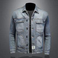 2026 Spring & Fall Men's Loose-Fit Denim Jacket - Casual Plus Size, Middle-Aged Workwear 2XL gray