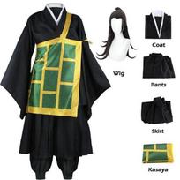 Jujutsu Kaisen Geto Suguru Cosplay Kostiumas Juodas Kimono Mokyklinė Uniforma Su Kniedėmis Helovino Kostiumas Moterims ir Vyrams XXXL gray