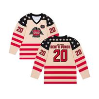 Five Finger Death Punch 250 20th Anniversary Hockey Jersey 5FDP Unisex Retro Long Sleeve T‑Shirt Rock Band Streetwear Tops Shirt L black