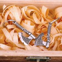 Hip Hop Punk Viking Axe Drop Earrings Fashion Celtic Knot Rune Amulet Earrings Rock Biker Boys Stainless Steel Accessories white