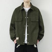 Jacket Men's Spring and Autumn American Loose Top Men's Trendy Brand Casual Handsome Lapel Jacket Men's Top L black