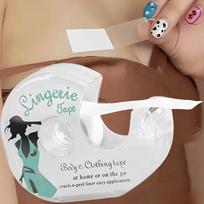 Double Sided Body Tape Self-Adhesive Bra Clothes Dress Shirt Secret Sticker Clear Lingerie Tape Anti-naked Invisible Chest Patch One Size white