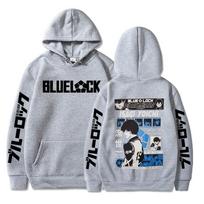 Anime Blue Lock Isagi Yoichi Spausdintas Gobtuvu Vyrams Moterims Karšti Mangos Spausdinti Džemperiai Oversized Gatvės Drabužiai Harajuku Fliso Džemperiai S gray