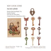 Mò Mò Retro Embossed Wood Slice Pack: 10 Sheets, 8 Styles beige