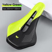 WEST BIKING Bicycle Saddle Comfortable Bike Seat Wear-resistant PU Leather Hollow Road Bicycle Parts Cycling Saddle Bike Cushion A Yellow Green