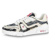 LOUIS VUITTON Trainer Low top Stylish Skateboarding Shoes Unisex Black 1ABLWE 36 white