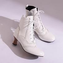 Balti Raudoni Moteriški Ankle Boots Aukštakulniai Didelis Dydis 50 39 white
