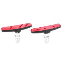 1 Pair Bicycle Cycling Mountain Bike Brake Holder Pads Shoes Rubber Blocks Red