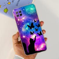 Dėl Huawei P40 Lite dėklo P40Lite JNY-L21A JNY-L01A Dangtelis Populiarus Gėlėtas Minkštas Skaidrus Silikoninis Bamperis Dėl Huawei Nova 7i 6 SE Funda Huawei Nova 7i blue