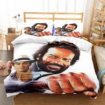 3D Print Bud Spencer Terence Hill Comfortable Duvet Quilt Cover Pillowcase Bedding Set Children Bedroom Decoration Home Textile 135x200cm beige