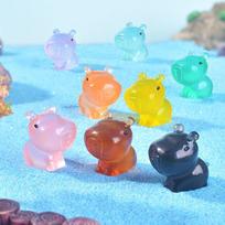 Mini 30/20Pcs Fluorescent Capybara Luminous Micro Landscape Animals Miniature Figures Outdoor Lawn Yard Garden Accessories Decor 20pc yellow