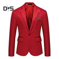 Rudens vyriškas Slim Fit kostiumas Paltas atvartas ilgomis rankovėmis Kišenės su vienu mygtuku Verslo vestuvių vakarėlio švarkas Juodai baltas susiuvimo kostiumo striukė 4XL red