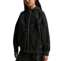 Nike Denim Jacket With Zipper And Hood Loose Fit Kids jackets IF2306-010 S black