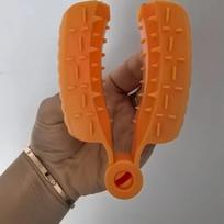 Cut-Resistant Kitchen Hand Guard | Food-Safe Plastic Clip for Slicing, Grating & Chopping Vegetables | Prevents Finger Cuts white