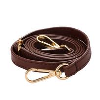 Reguliuojamas odinis krepšio dirželis 120 cm, skirtas nešiojimui per petį, krepšio diržai, krepšio dalys, pečių krepšio diržai, moterims dark coffee-Gold buckle black