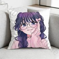 Waguri Anime Kaoruko Pillow Case Sofa Living Room Bedroom Headboard Backrest Cushion Square Cushion Nap Time 30x30cm white