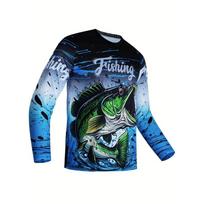 Men's Outdoor Fishing Long Sleeve T-shirts Round Neck Summer Casual Loose Top Oversized Fishing Clothes 4XL black