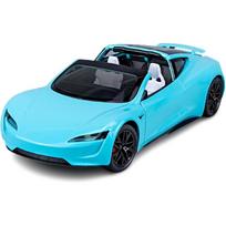 1/24 „Tesla Roadster Diecast“ žaislinis automobilis, lengvojo lydinio automobilio modelis, traukiamos transporto priemonės su šviesa, „Roadster“ modelio automobilio žaislas vaikams gimtadienio dovana 1/24-Size:19.7*8*5.3cm mėlyna