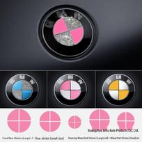 Pink Steering Wheel and Emblem Stickers for BMW 3, 5 Series, X1, X3, X4 - Front, Rear, and Decoration Upgrade Gold black