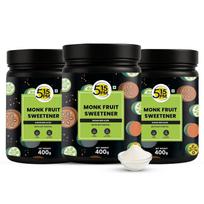 MonkFruit 400 g Sweetener with Erythritol Natural Sugar Substitute for Cooking Baking Keto Lifestyle Pack of 3 black