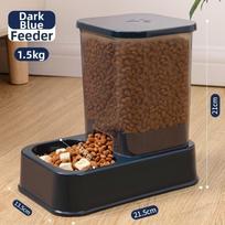 Plastikinis Katės Šuns Vandens Dozatorius Šėryklos Rinkinys Didelės Talpos Naminių Gyvūnėlių Integruotas Maisto Dubenėlis Dark Blue Food brown