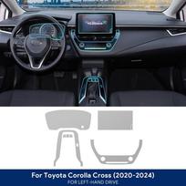 TPU salono apsauginė plėvelė Toyota Corolla Cross 2020-2024 Anti-Scratch Skaidrus lipdukas TypeB RHD gray