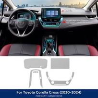 TPU salono apsauginė plėvelė Toyota Corolla Cross 2020-2024 Anti-Scratch Skaidrus lipdukas TypeA LHD juoda
