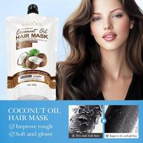 Coconut Hair Repair Mask – Deep Hydration, Frizz Control, Silky Softness & Shine – Coconut Oil Nourishing Hair Spa Treatment black